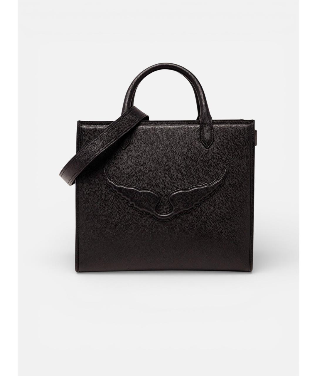ZADIG & VOLTAIRE Черная кожаная сумка тоут, фото 7