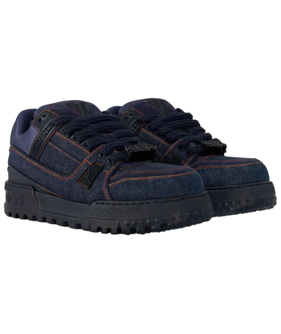 LOUIS VUITTON Синие текстильные кроссовки, фото 3