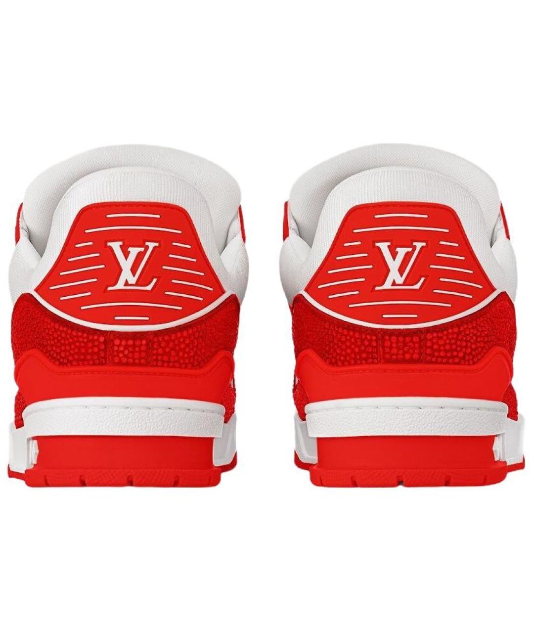 LOUIS VUITTON Красные кожаные низкие кроссовки / кеды, фото 5