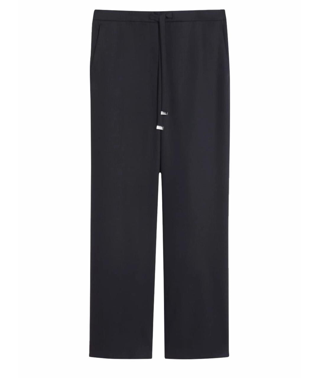 'S MAX MARA Темно-синие шерстяные прямые брюки, фото 1
