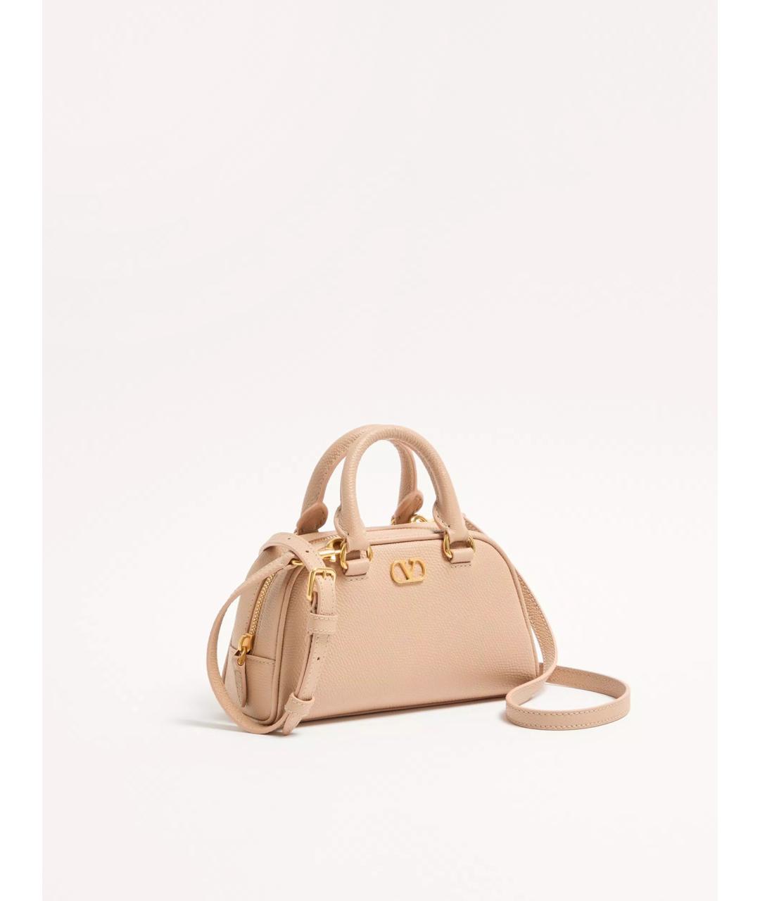 VALENTINO Розовая кожаная сумка тоут, фото 3