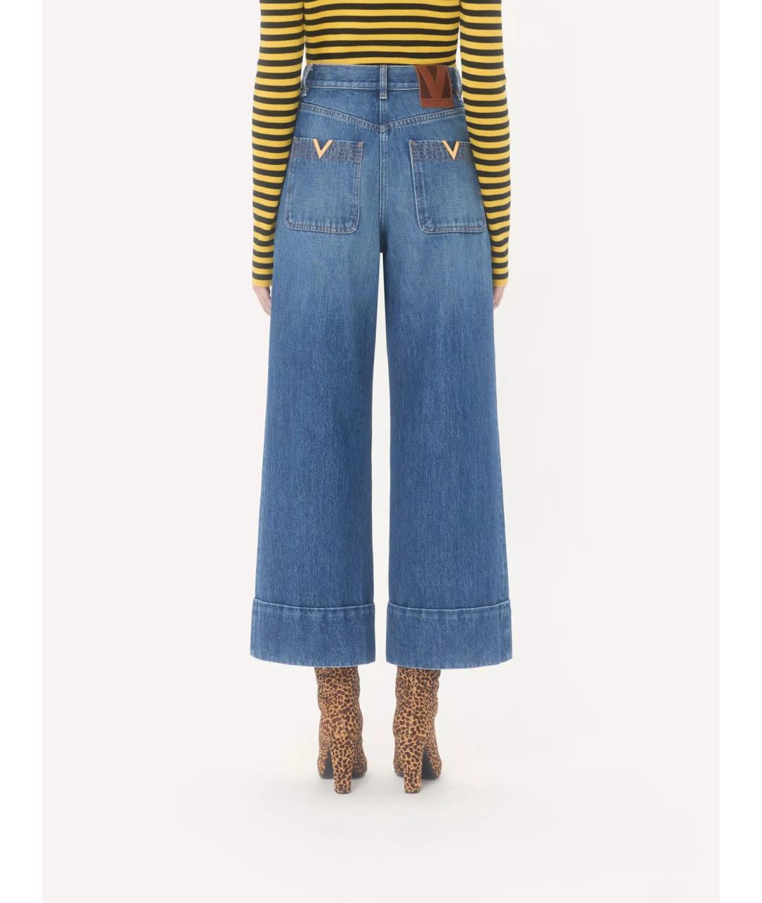 VALENTINO Синие хлопковые прямые джинсы, фото 4