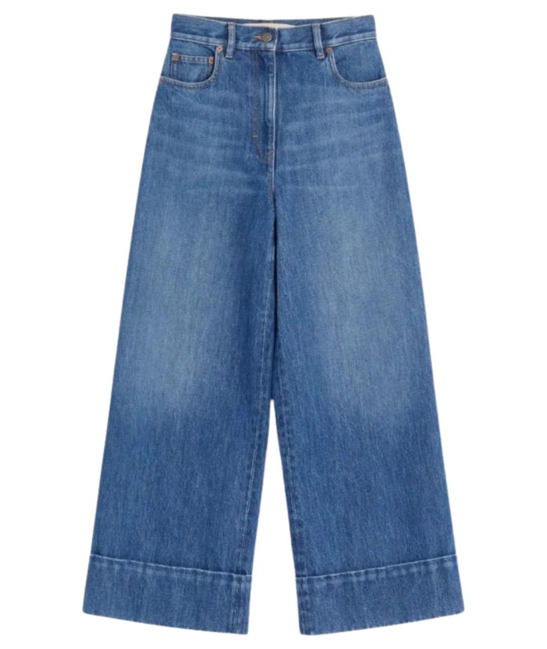 VALENTINO Синие хлопковые прямые джинсы, фото 1