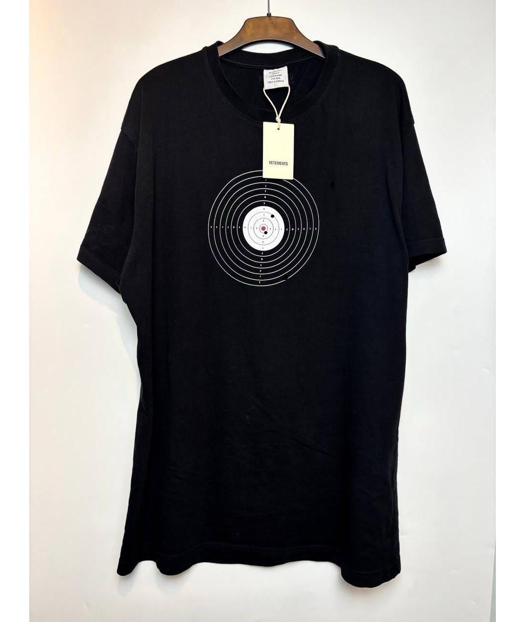 VETEMENTS Черная хлопковая футболка, фото 4