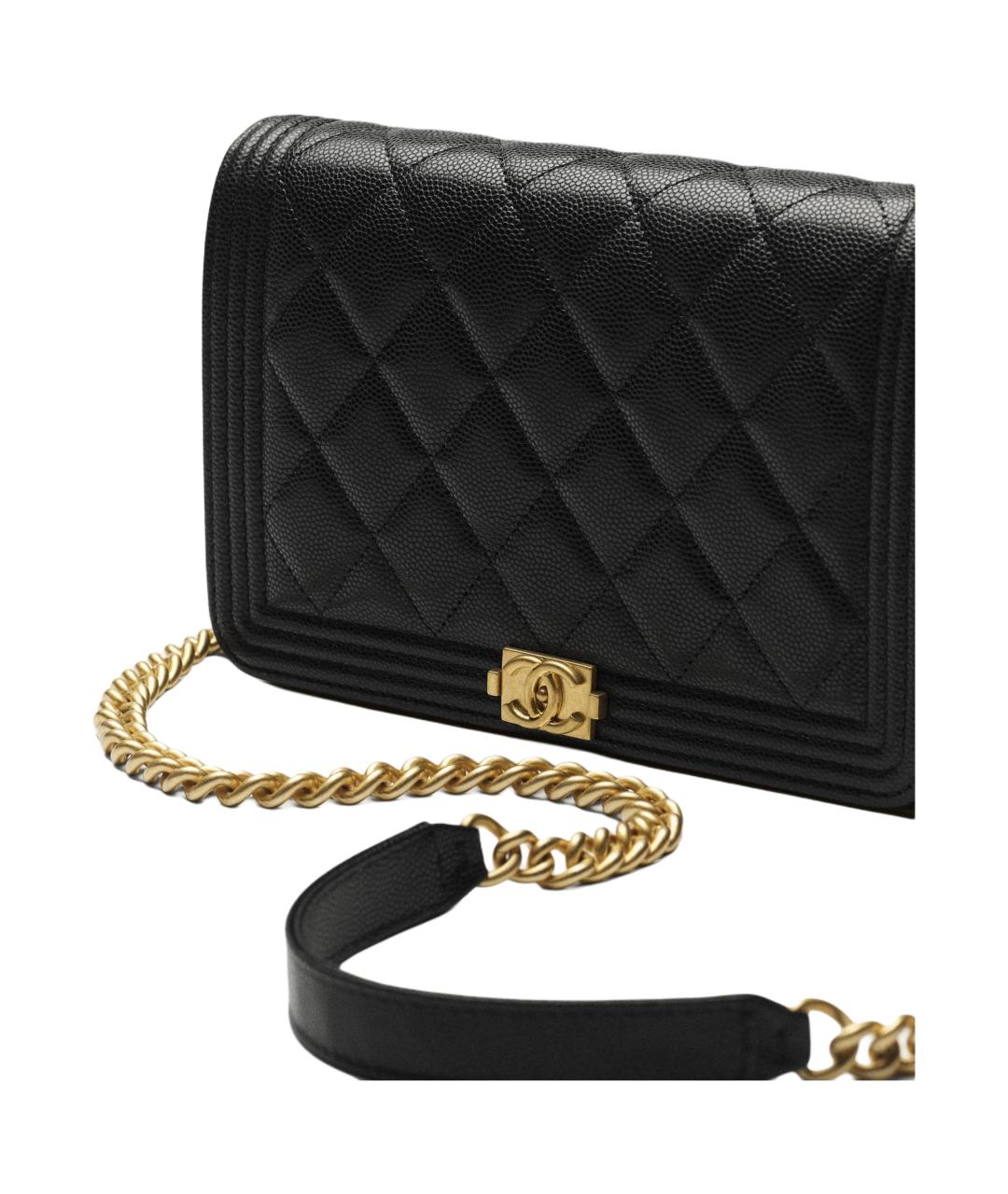 CHANEL Черная кожаная сумка через плечо, фото 4