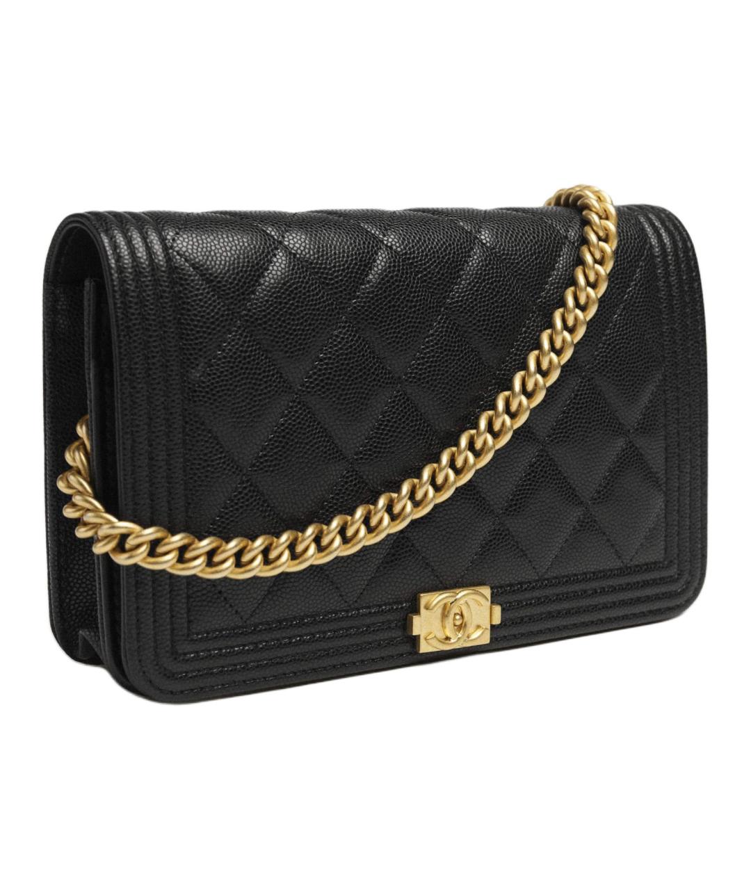 CHANEL Черная кожаная сумка через плечо, фото 3
