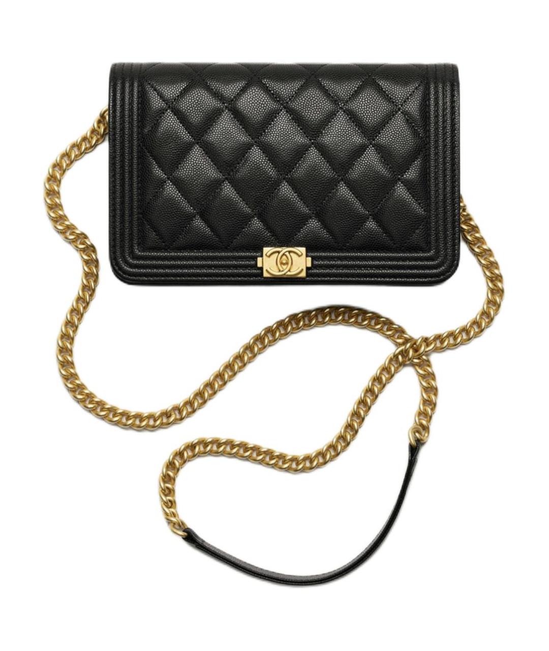 CHANEL Черная кожаная сумка через плечо, фото 2