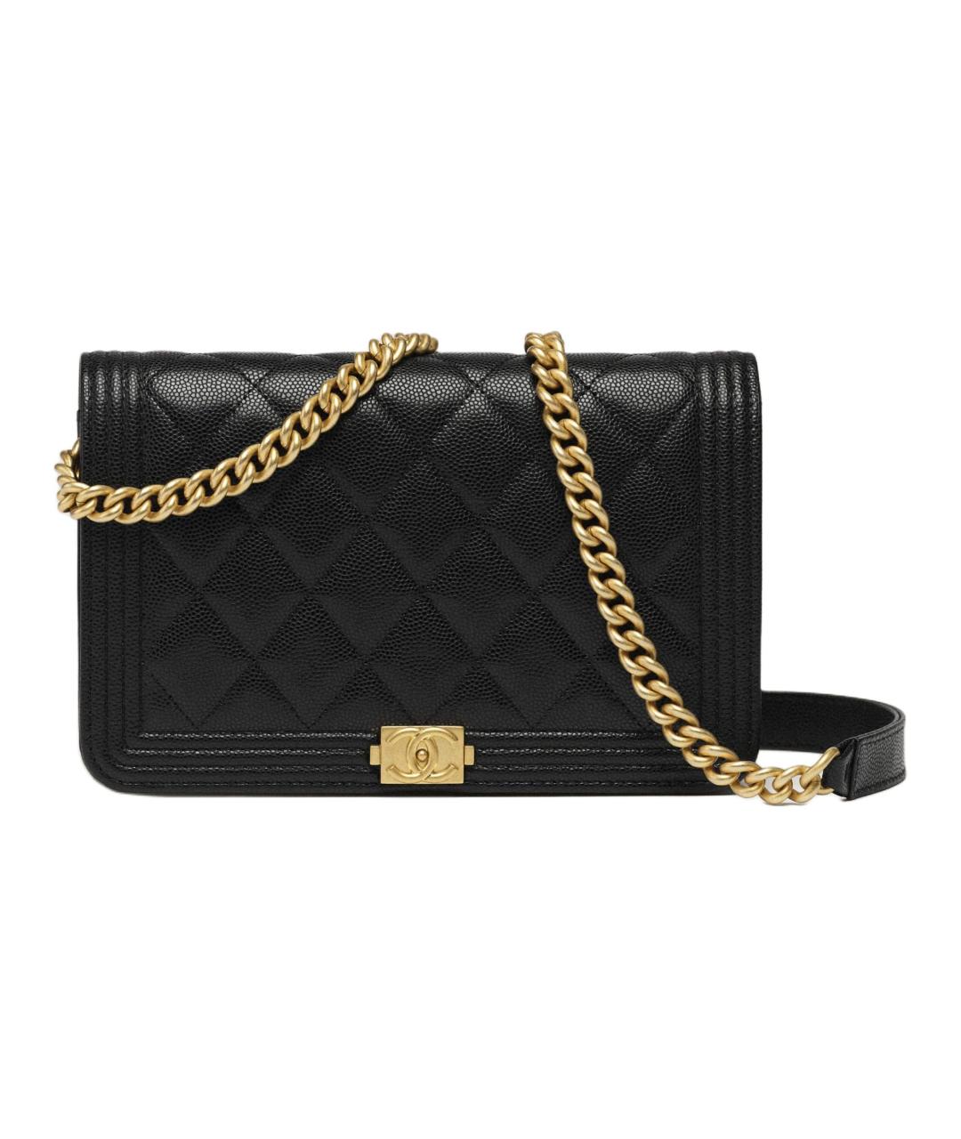 CHANEL Черная кожаная сумка через плечо, фото 1