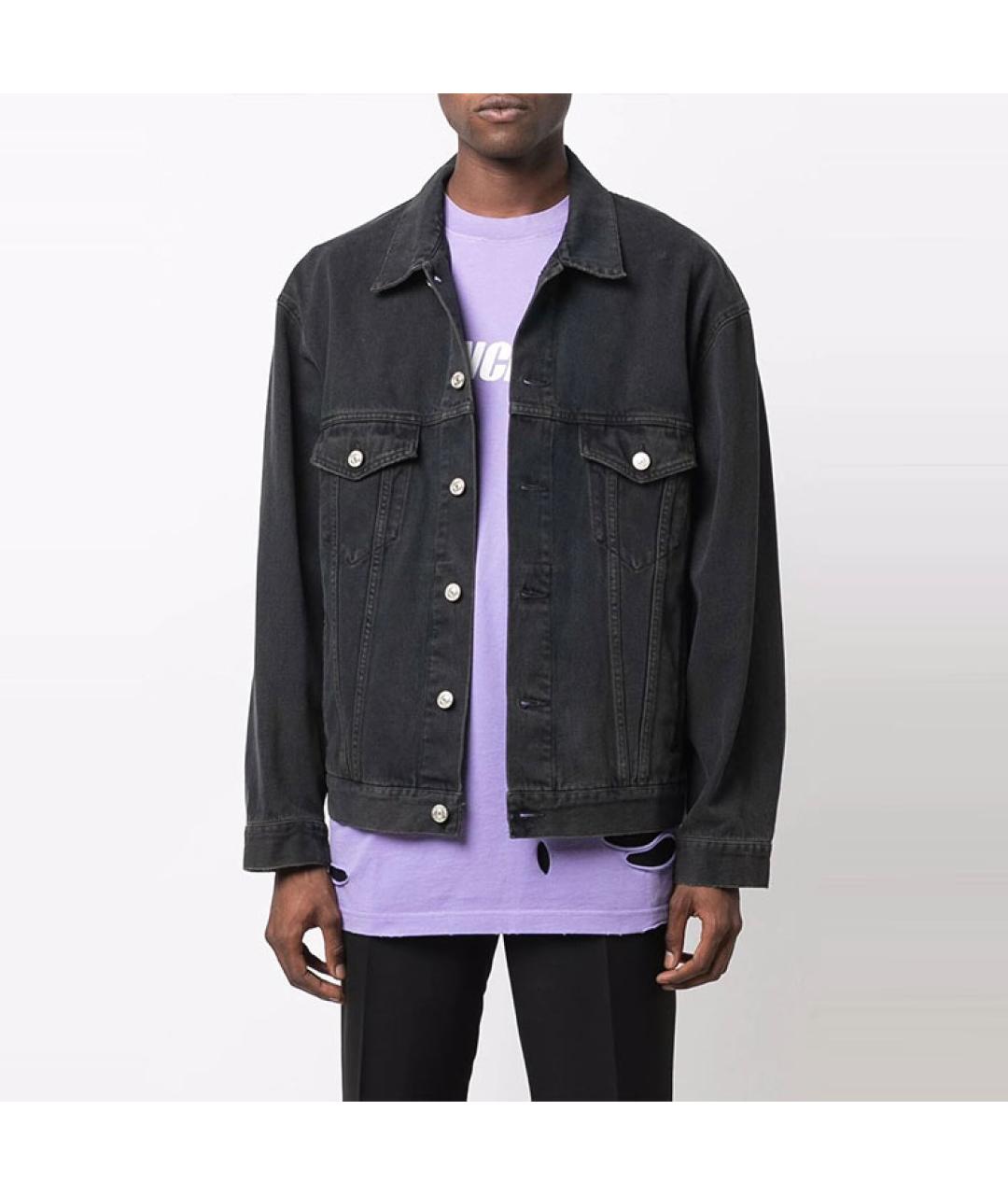 BALENCIAGA Черная деним куртка, фото 4