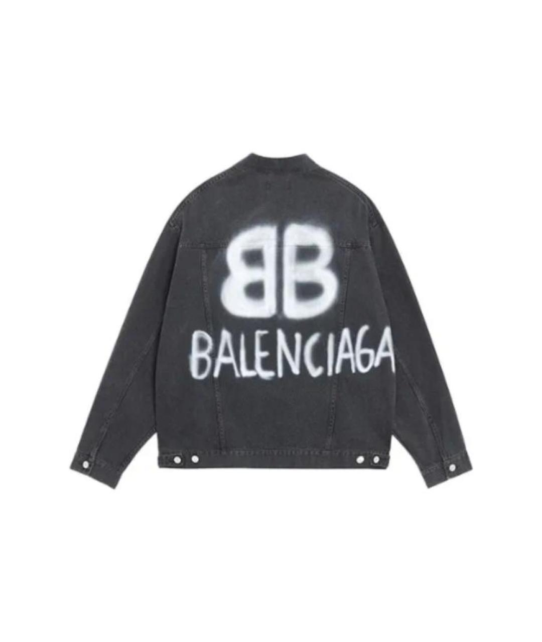 BALENCIAGA Черная деним куртка, фото 2