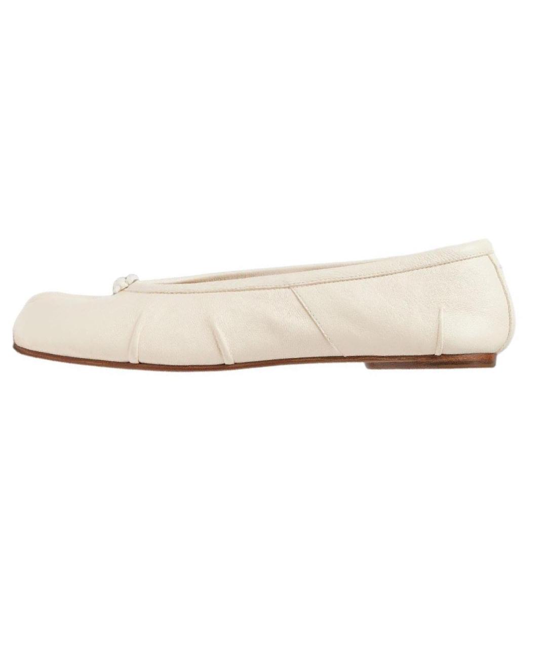 MAISON MARGIELA Белые кожаные балетки, фото 2