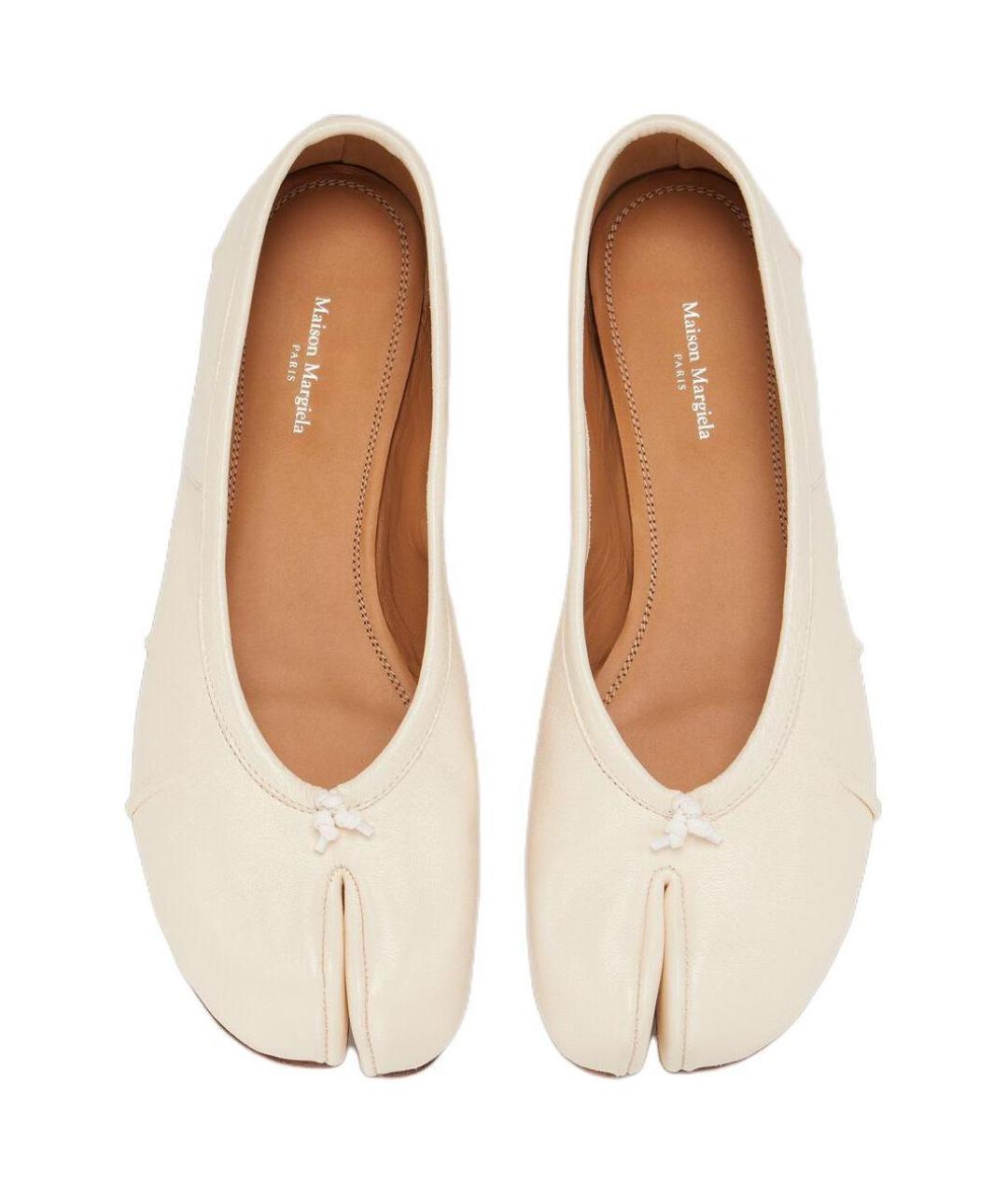 MAISON MARGIELA Белые кожаные балетки, фото 4
