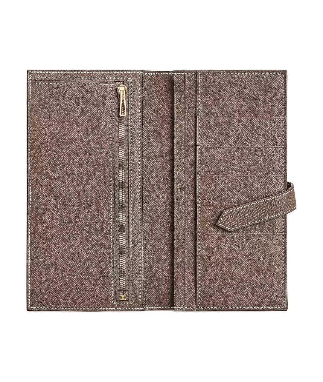 HERMES Серый кожаный кошелек, фото 2