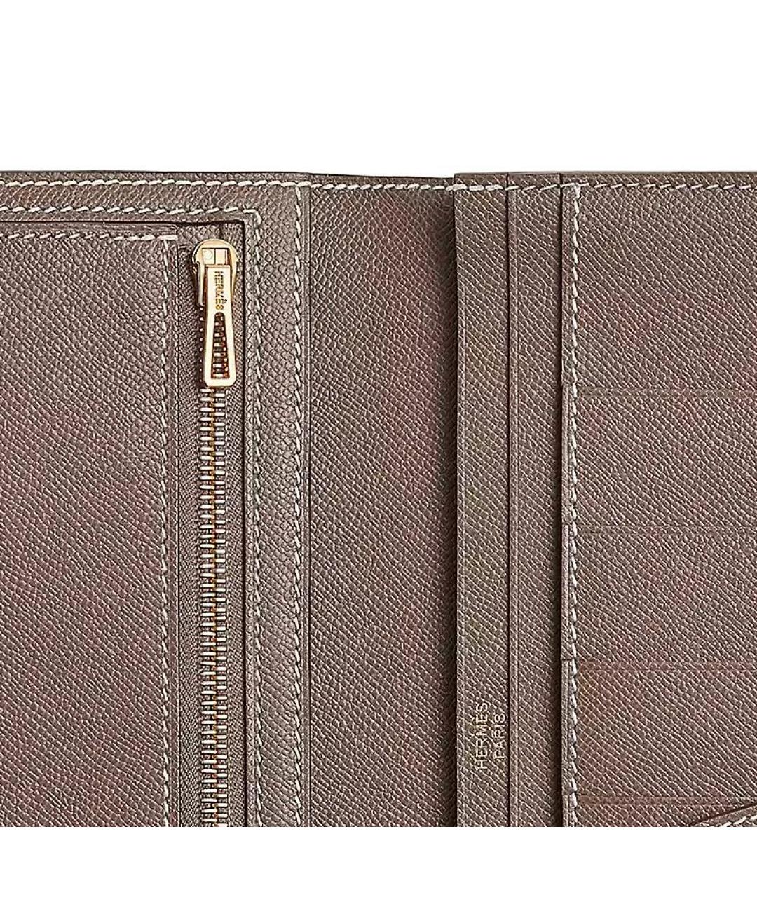 HERMES Серый кожаный кошелек, фото 4