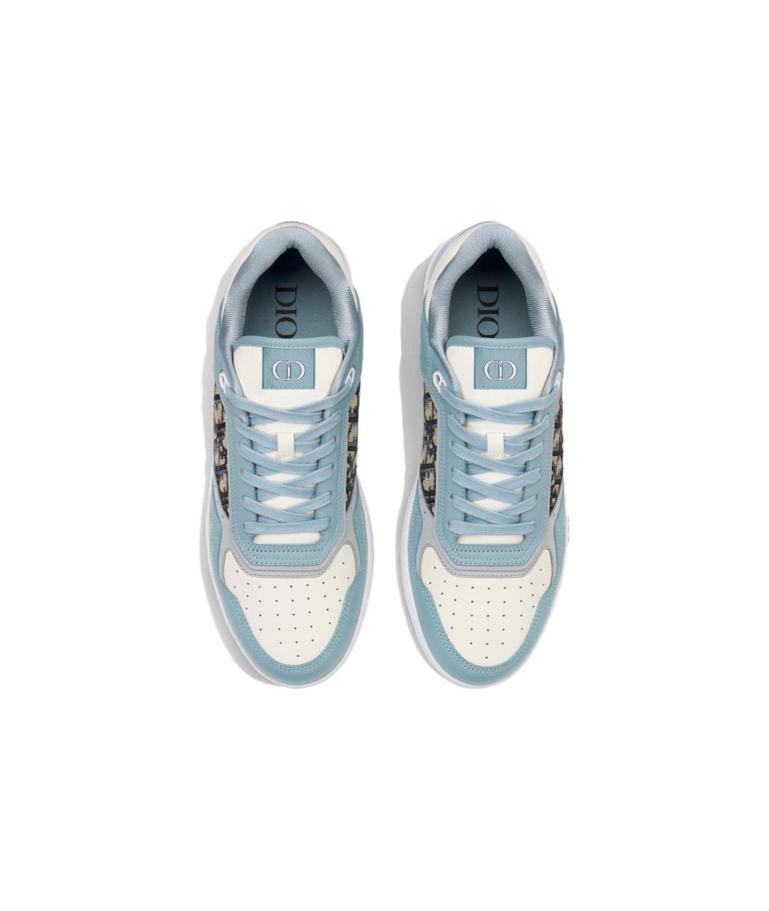 CHRISTIAN DIOR Голубые кожаные низкие кроссовки / кеды, фото 5