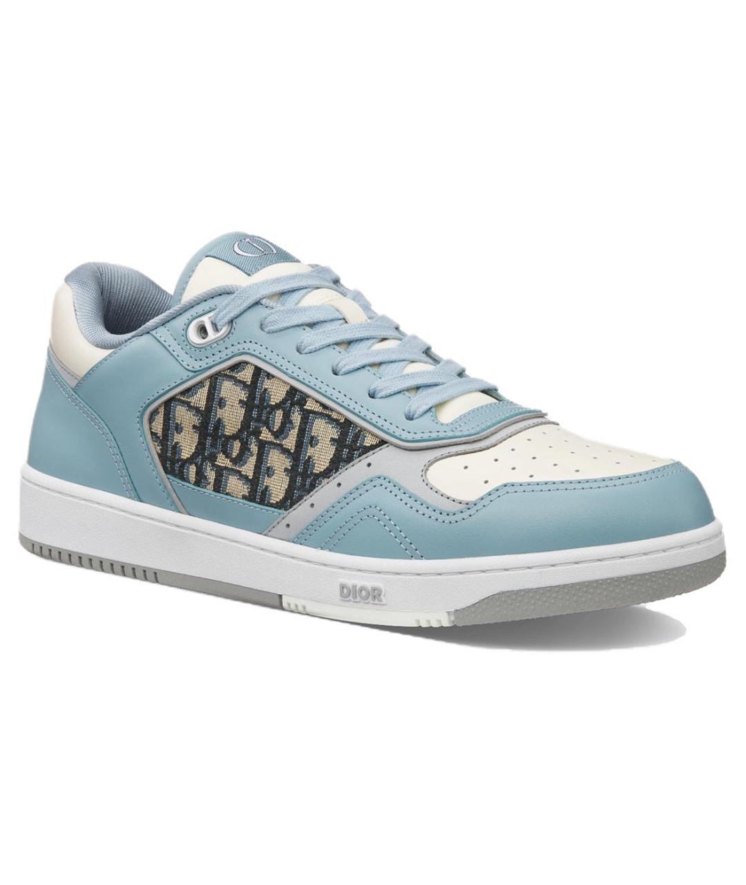 CHRISTIAN DIOR Голубые кожаные низкие кроссовки / кеды, фото 3
