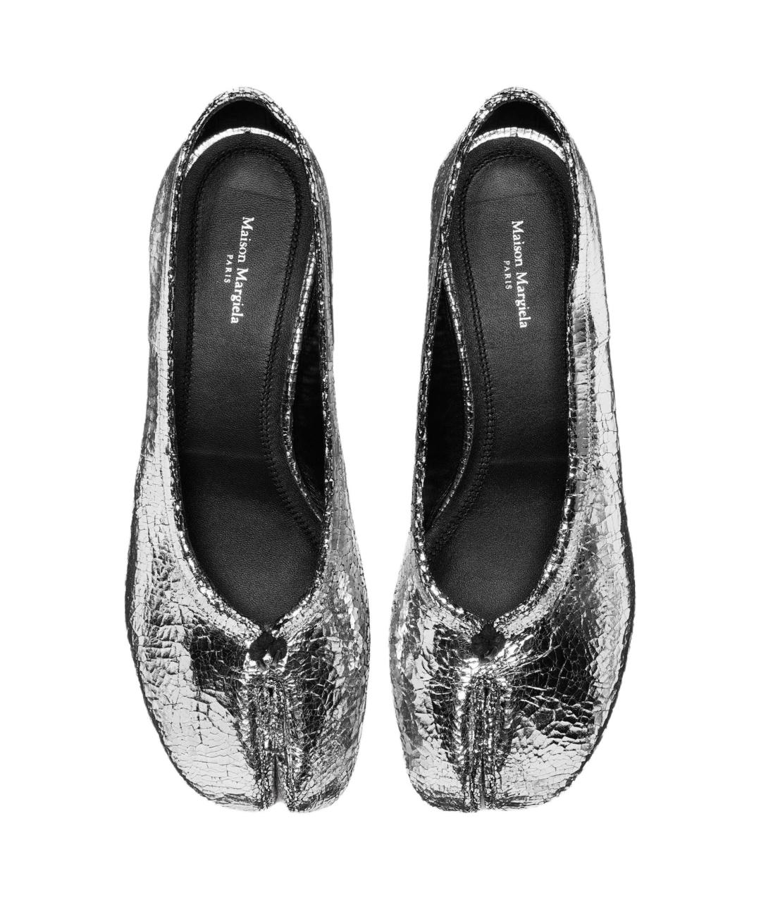 MAISON MARGIELA Серебряные кожаные туфли, фото 4
