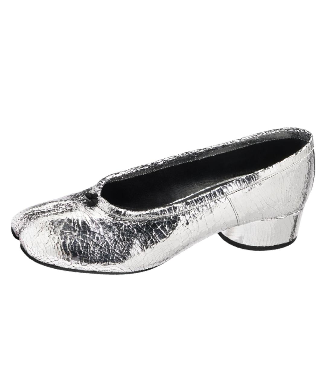 MAISON MARGIELA Серебряные кожаные туфли, фото 3