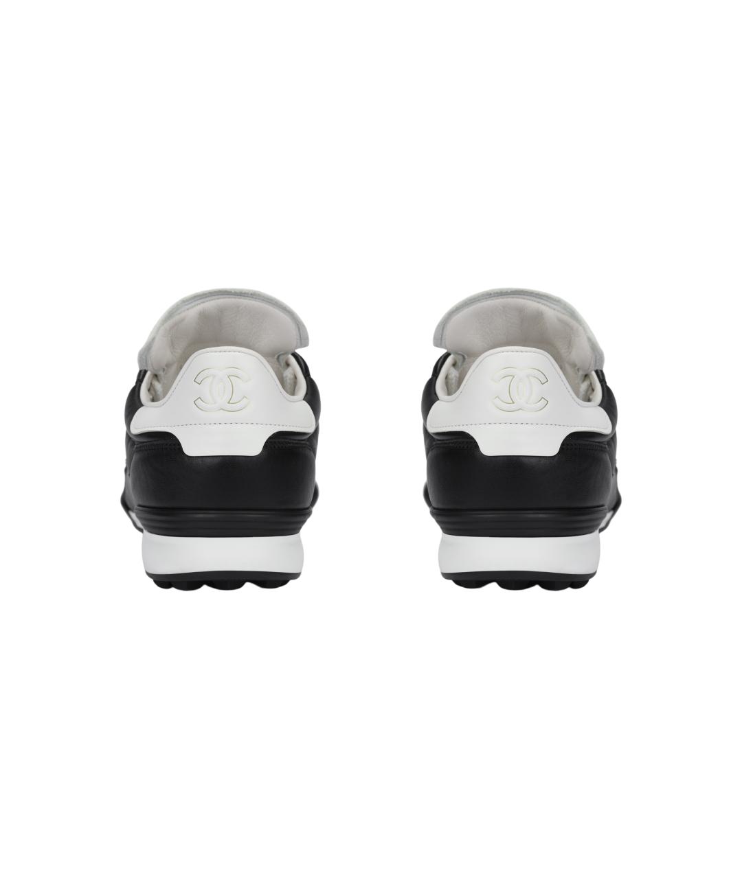 CHANEL Черные кожаные низкие кроссовки / кеды, фото 4