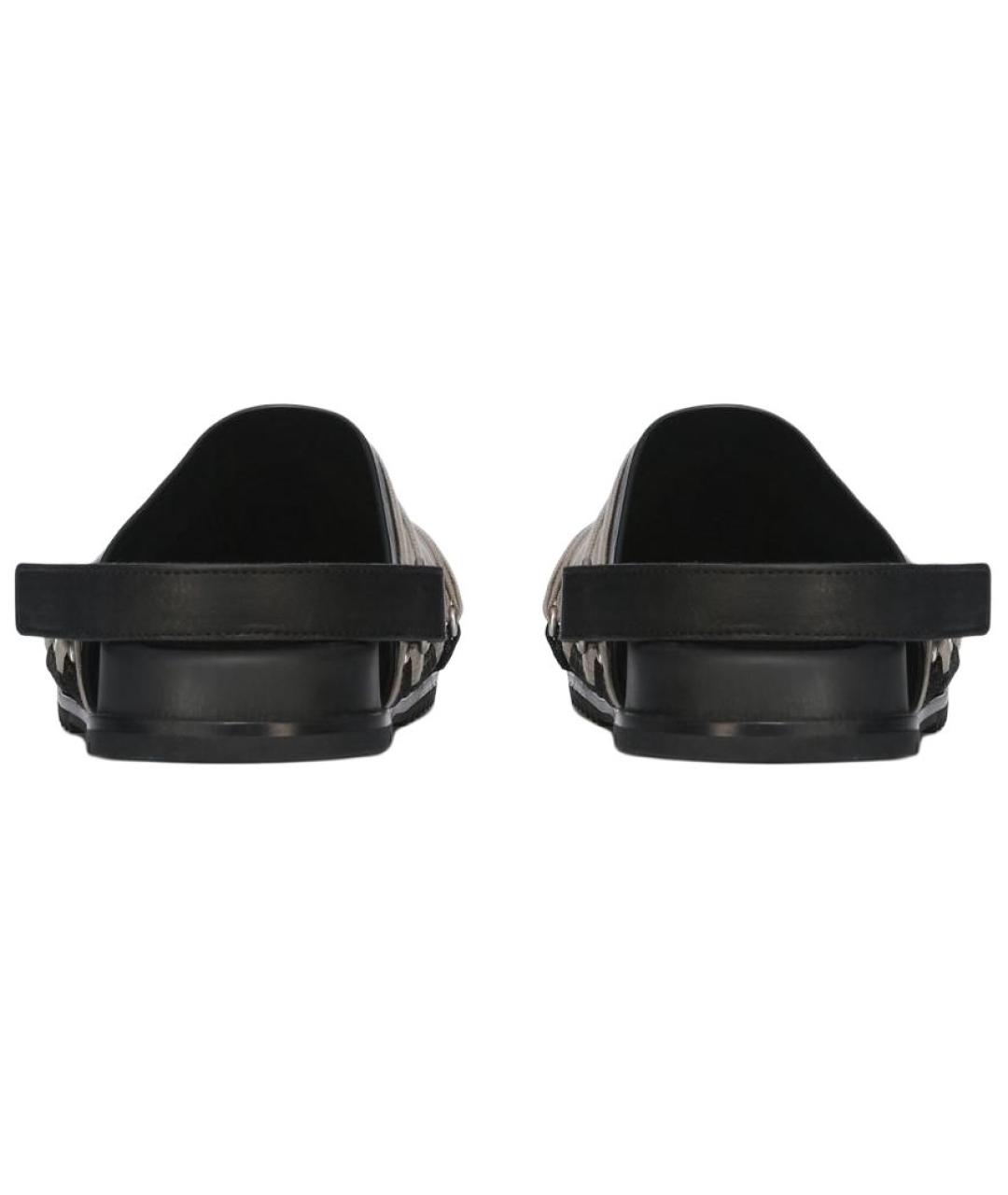 RICK OWENS Черные кожаные мюли, фото 5