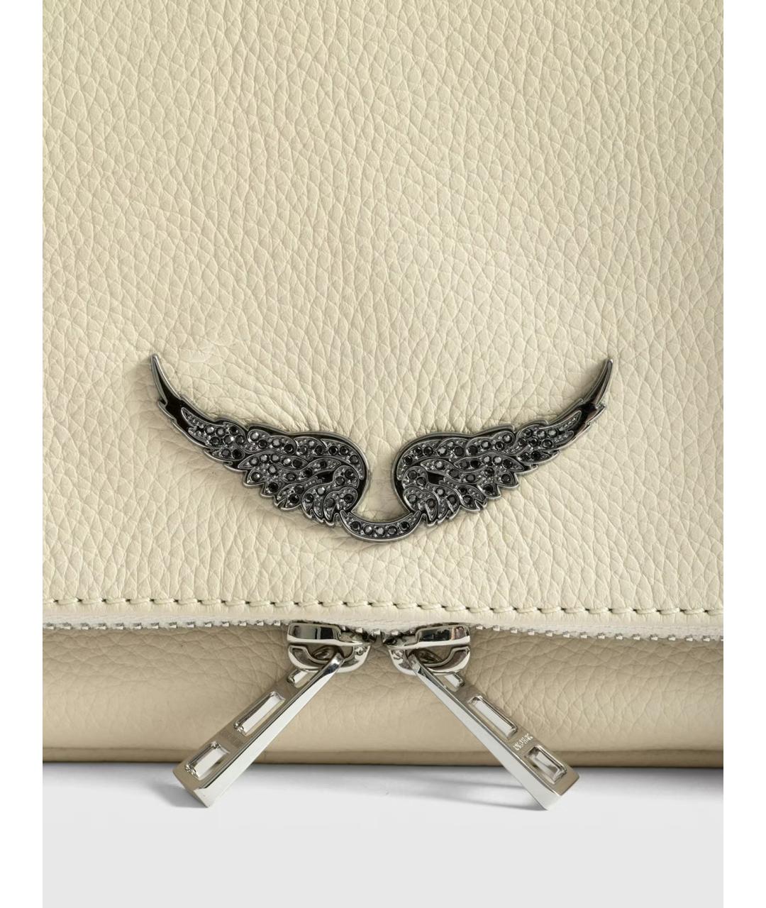 ZADIG & VOLTAIRE Бежевая кожаная сумка через плечо, фото 4