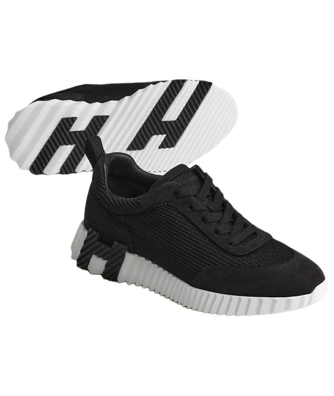 HERMES Черные замшевые кроссовки, фото 5