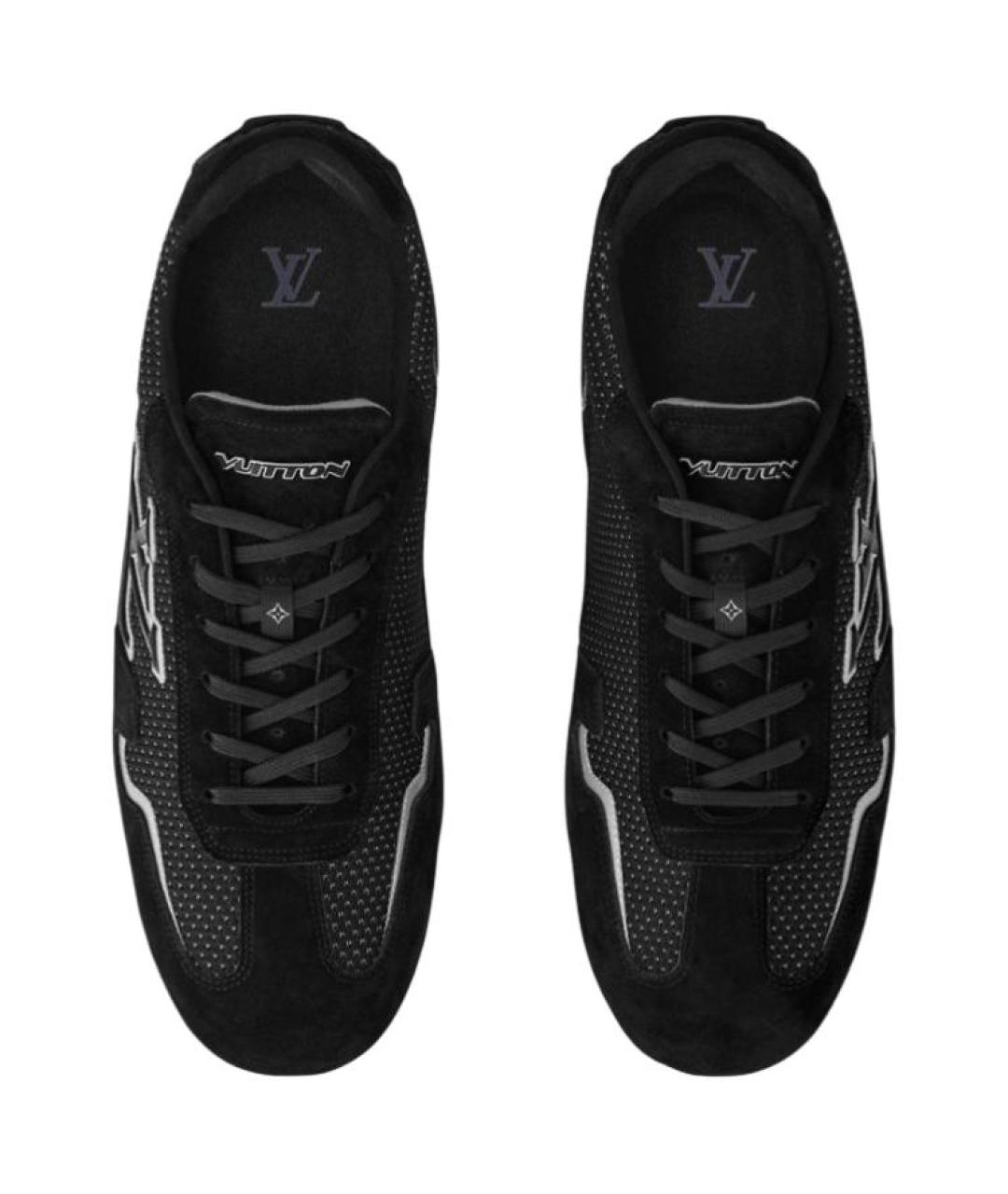 LOUIS VUITTON Черные замшевые низкие кроссовки / кеды, фото 4