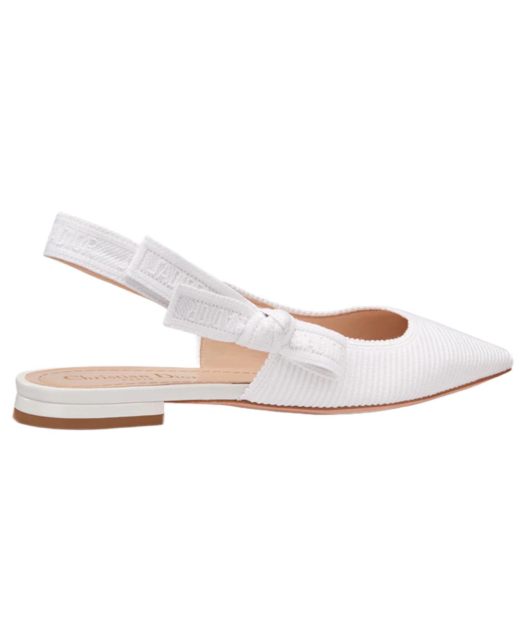 CHRISTIAN DIOR Белые кожаные босоножки, фото 4