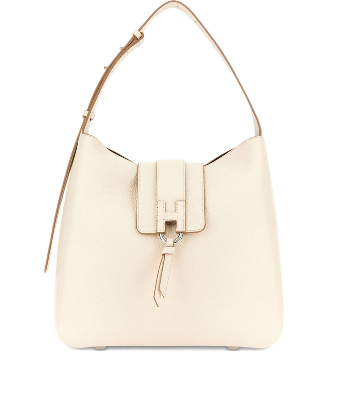 HOGAN Бежевая кожаная сумка через плечо, фото 1