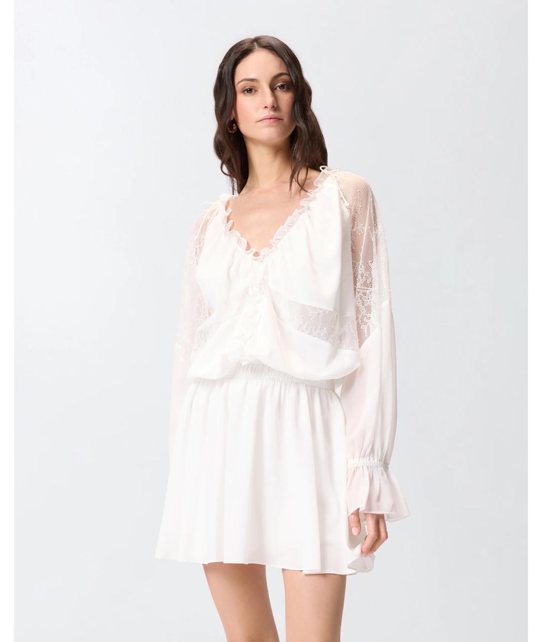 PINKO Белое полиэстеровое коктейльное платье, фото 3