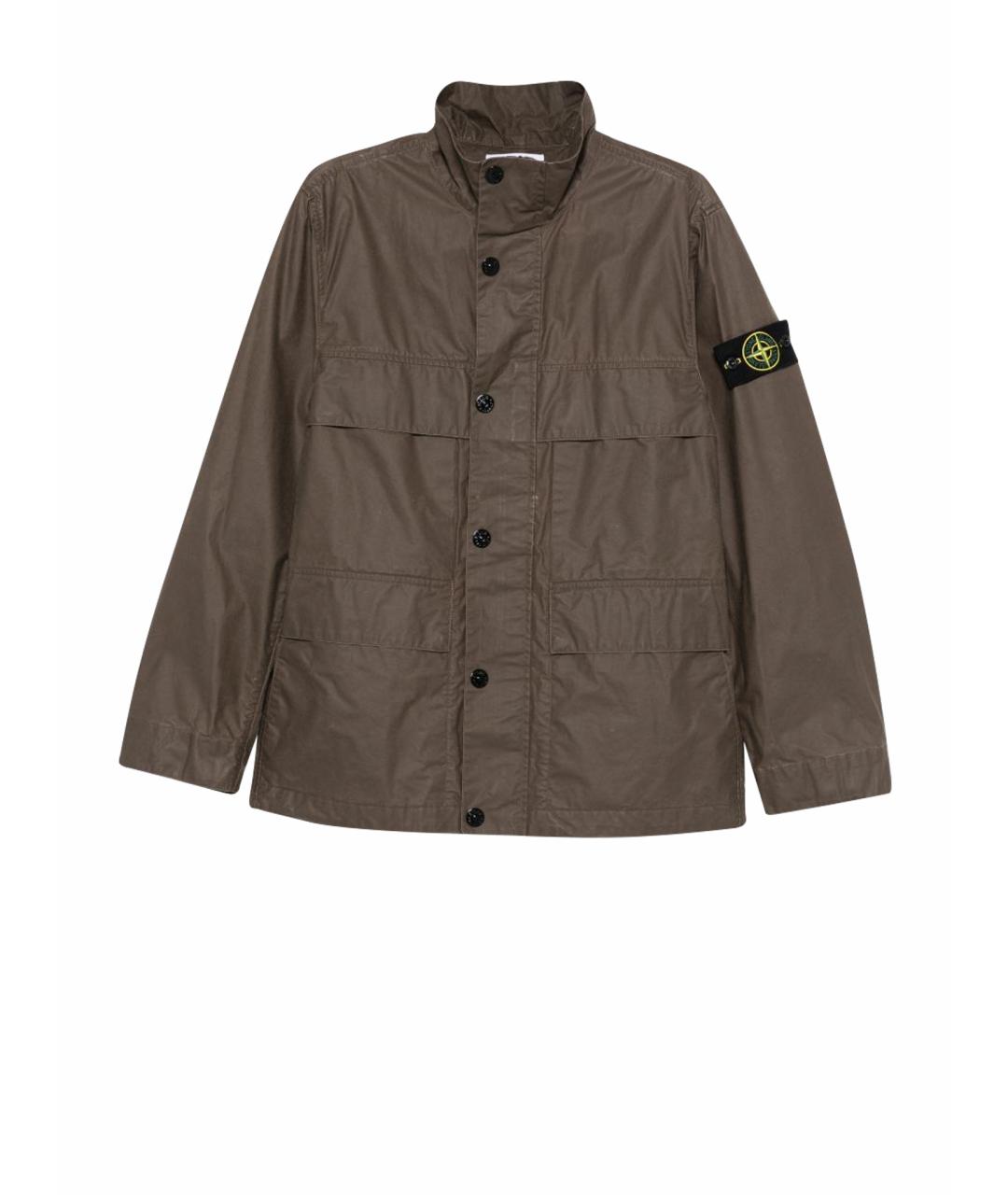 STONE ISLAND Коричневая полиэстеровая куртка, фото 1