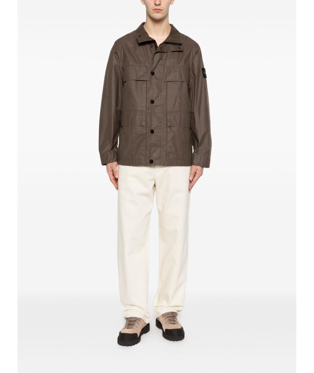 STONE ISLAND Коричневая полиэстеровая куртка, фото 2