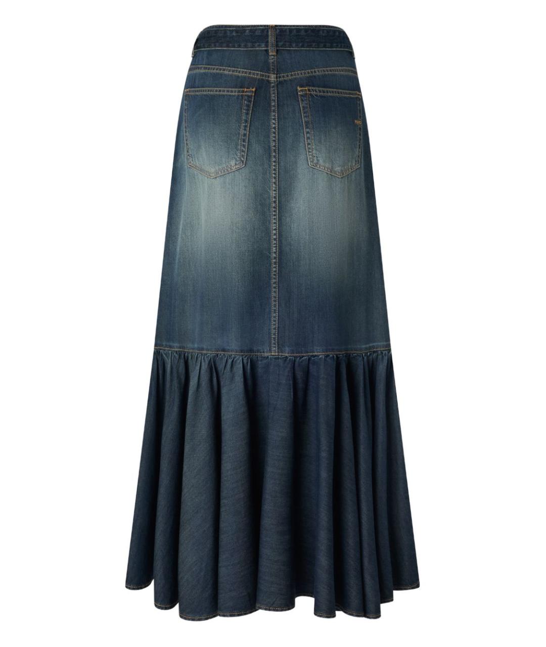 PINKO Синяя хлопковая юбка макси, фото 2