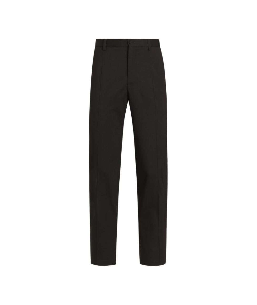 DOLCE&GABBANA Черные шерстяные повседневные брюки, фото 1