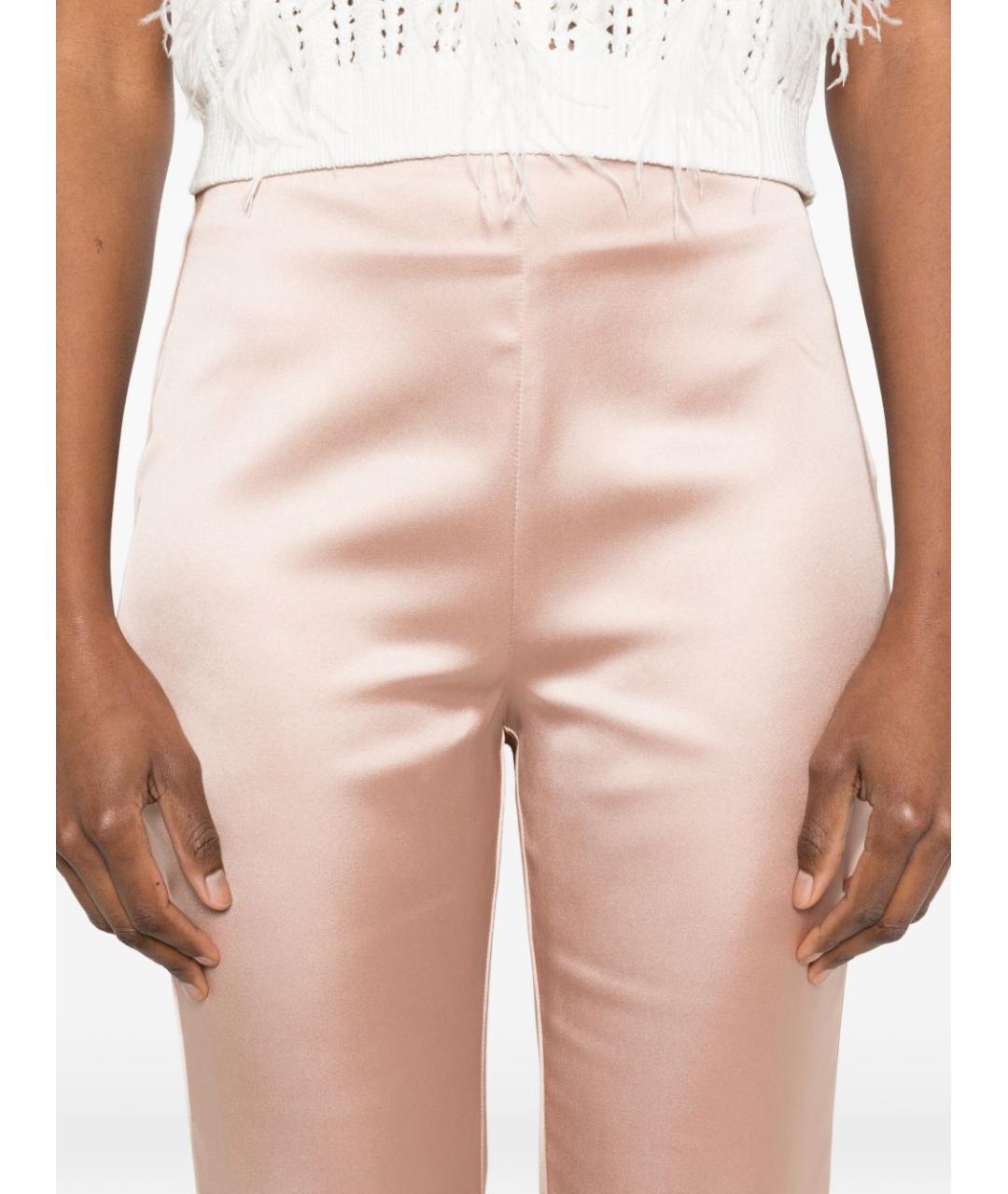 PINKO Розовые полиэстеровые прямые брюки, фото 4