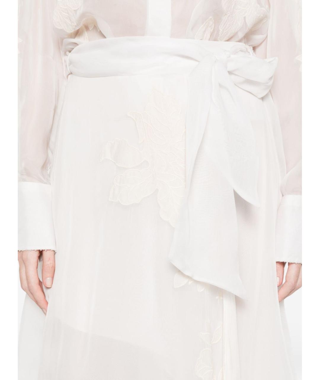 FORTE FORTE Белая вискозная юбка миди, фото 2