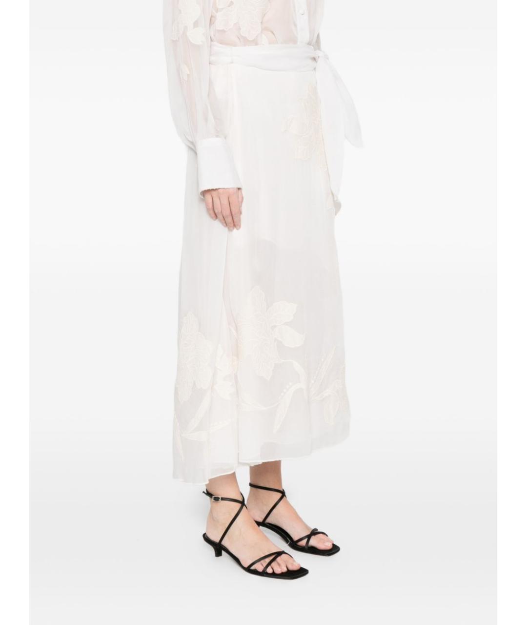 FORTE FORTE Белая вискозная юбка миди, фото 5