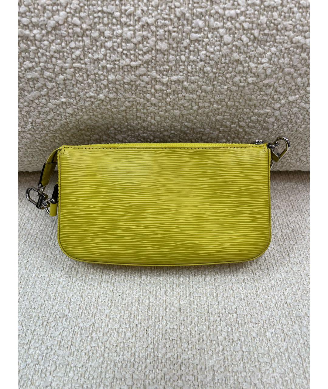 LOUIS VUITTON Желтая кожаная сумка с короткими ручками, фото 3