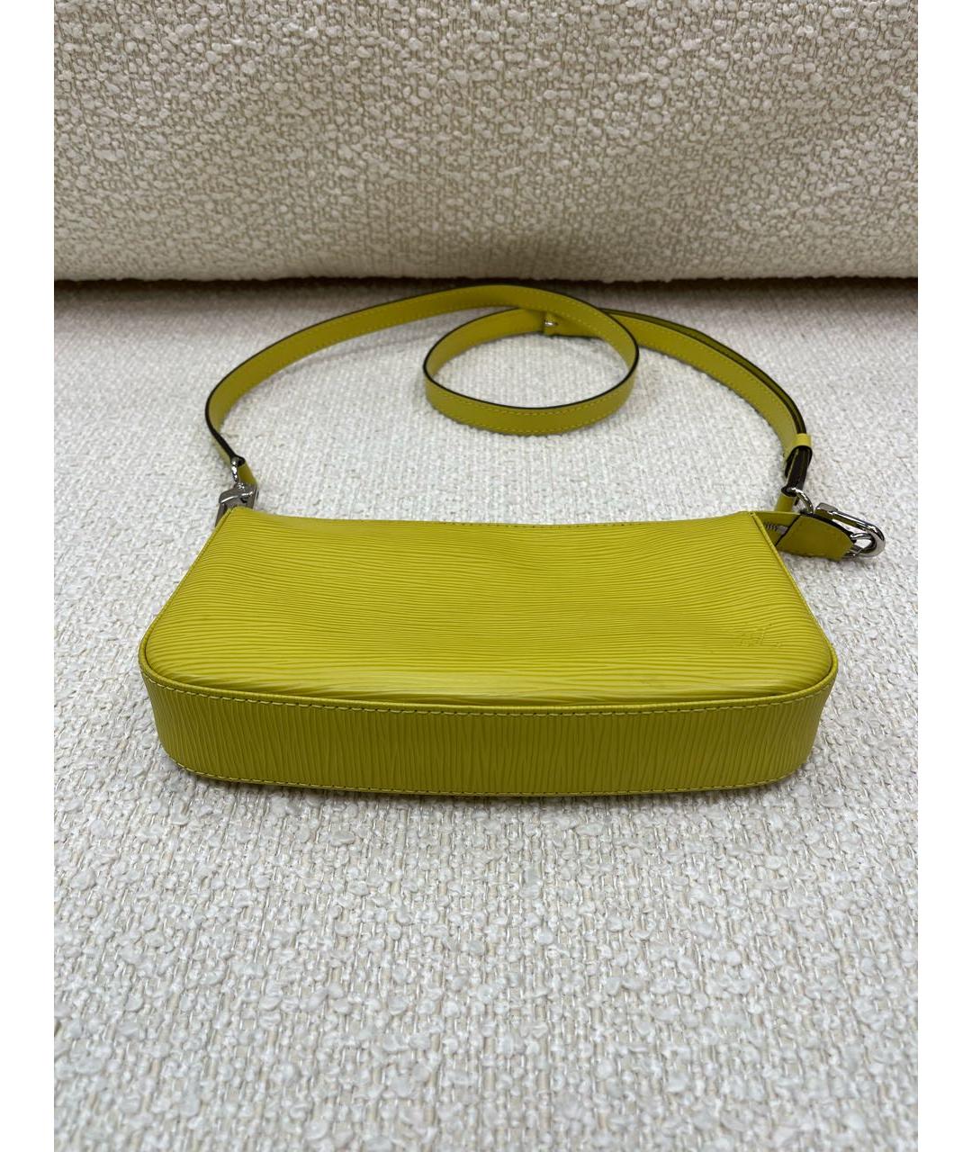 LOUIS VUITTON Желтая кожаная сумка с короткими ручками, фото 6