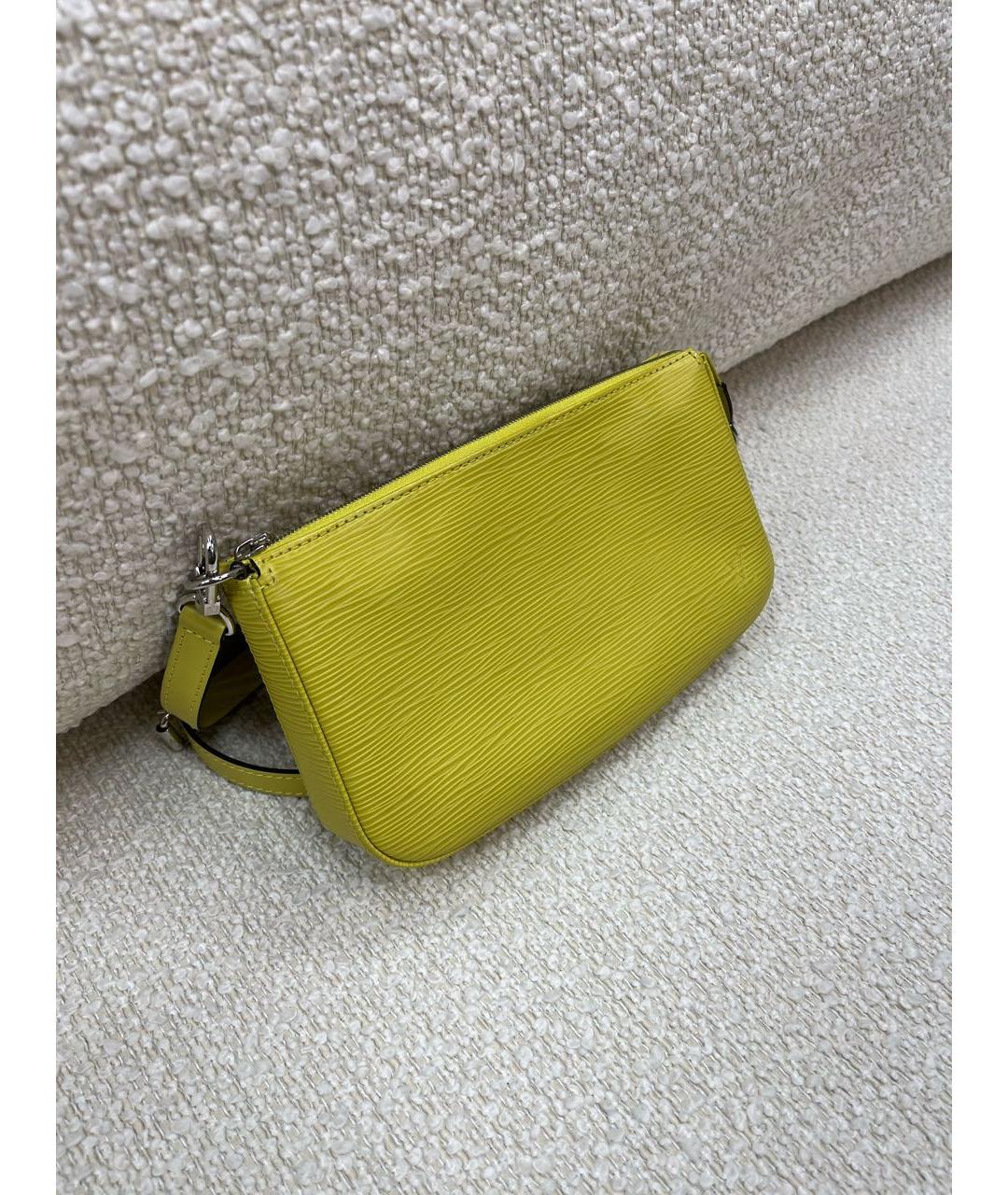 LOUIS VUITTON Желтая кожаная сумка с короткими ручками, фото 2