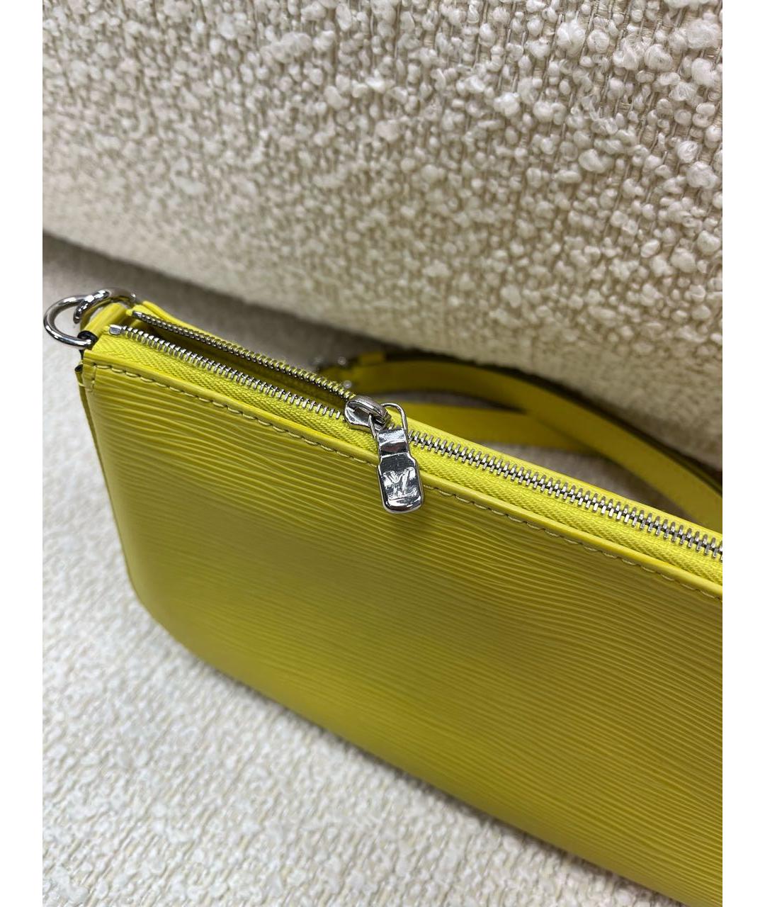 LOUIS VUITTON Желтая кожаная сумка с короткими ручками, фото 8