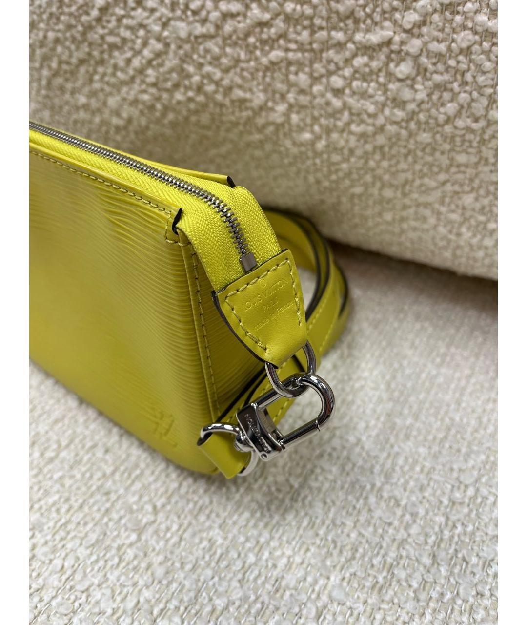 LOUIS VUITTON Желтая кожаная сумка с короткими ручками, фото 7