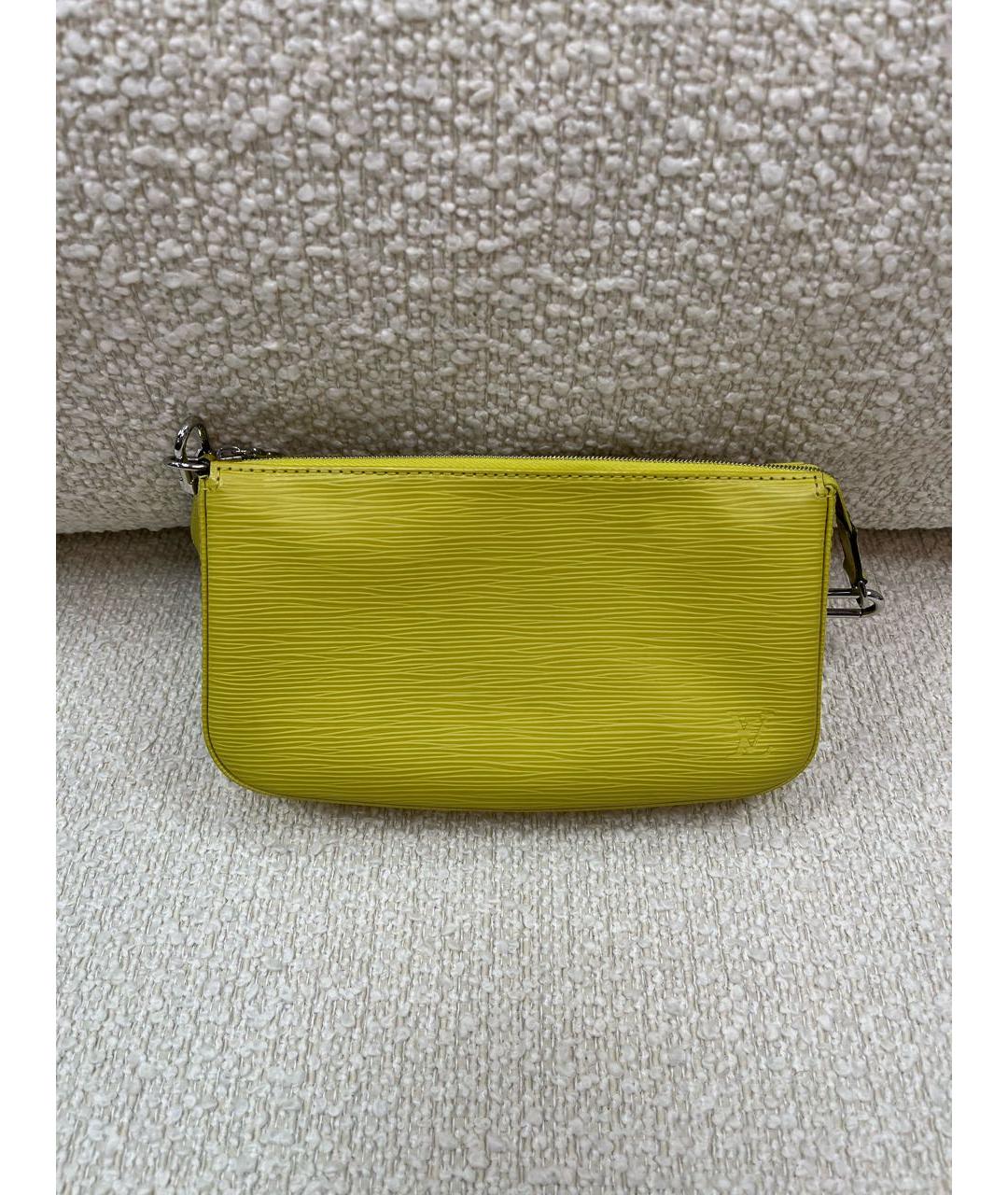 LOUIS VUITTON Желтая кожаная сумка с короткими ручками, фото 9