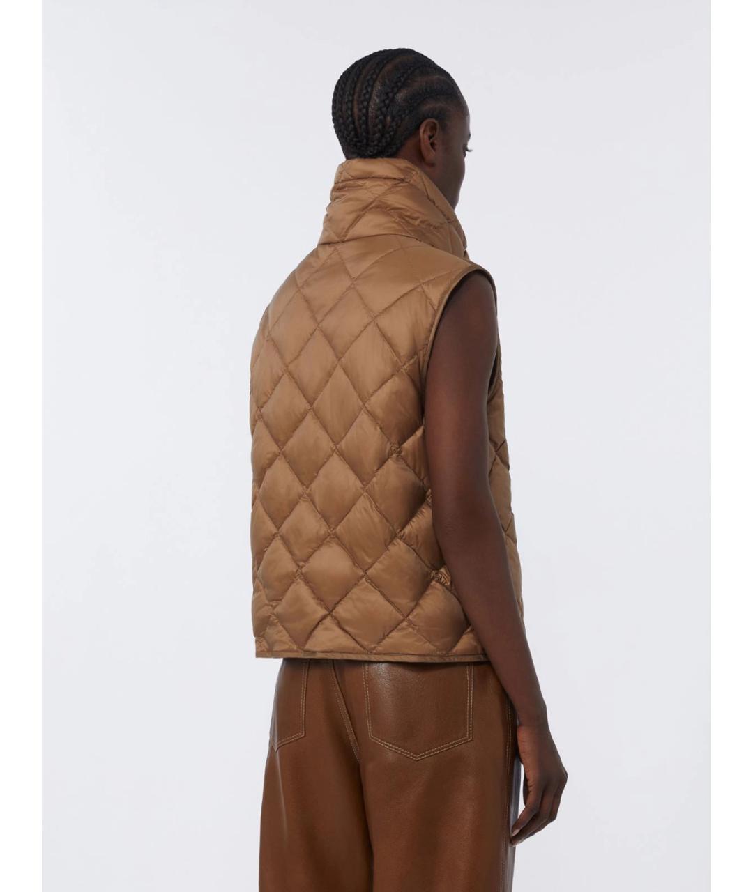 'S MAX MARA Коричневый полиамидовый жилет, фото 4
