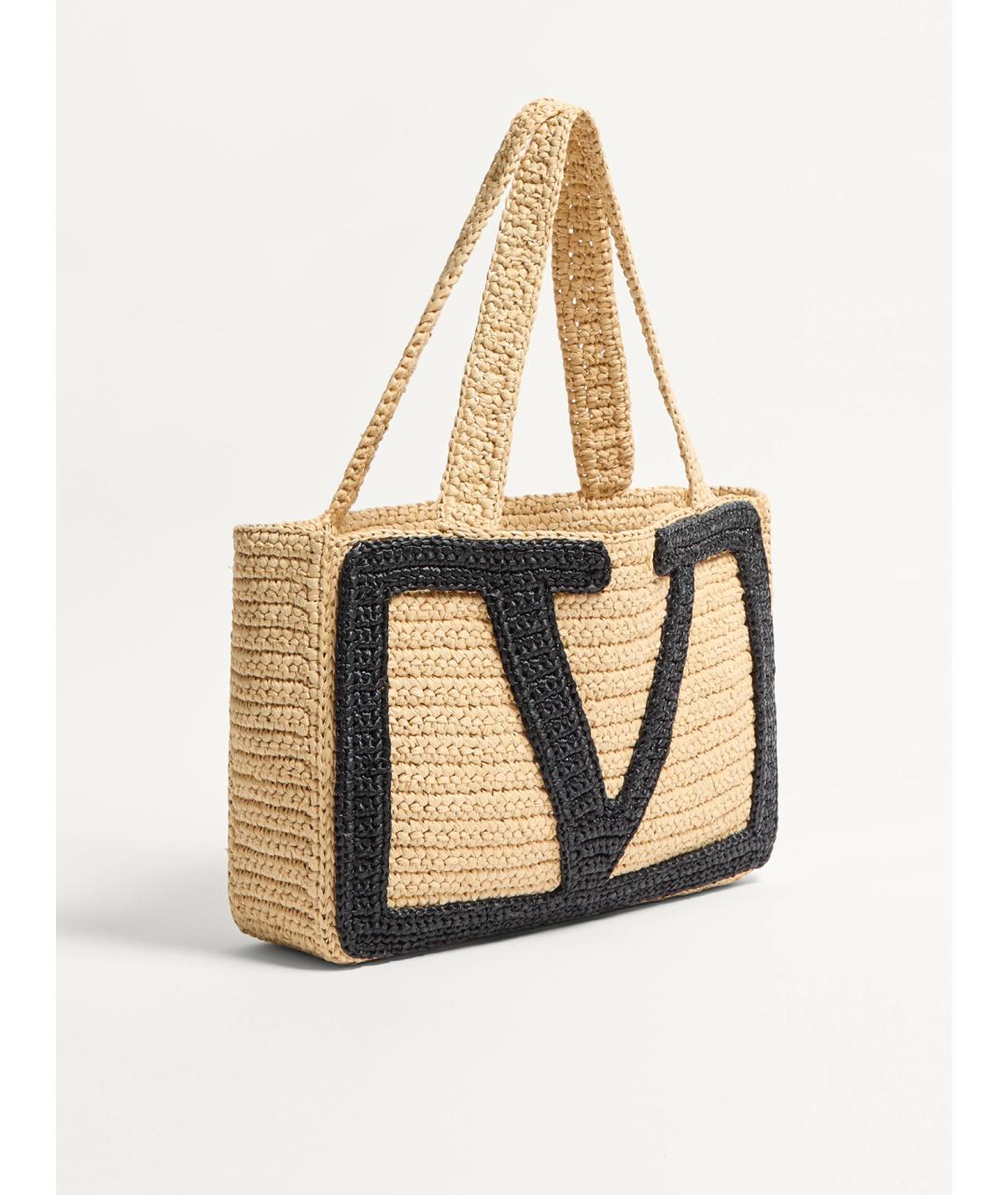 VALENTINO Бежевая пелетеная сумка тоут, фото 2