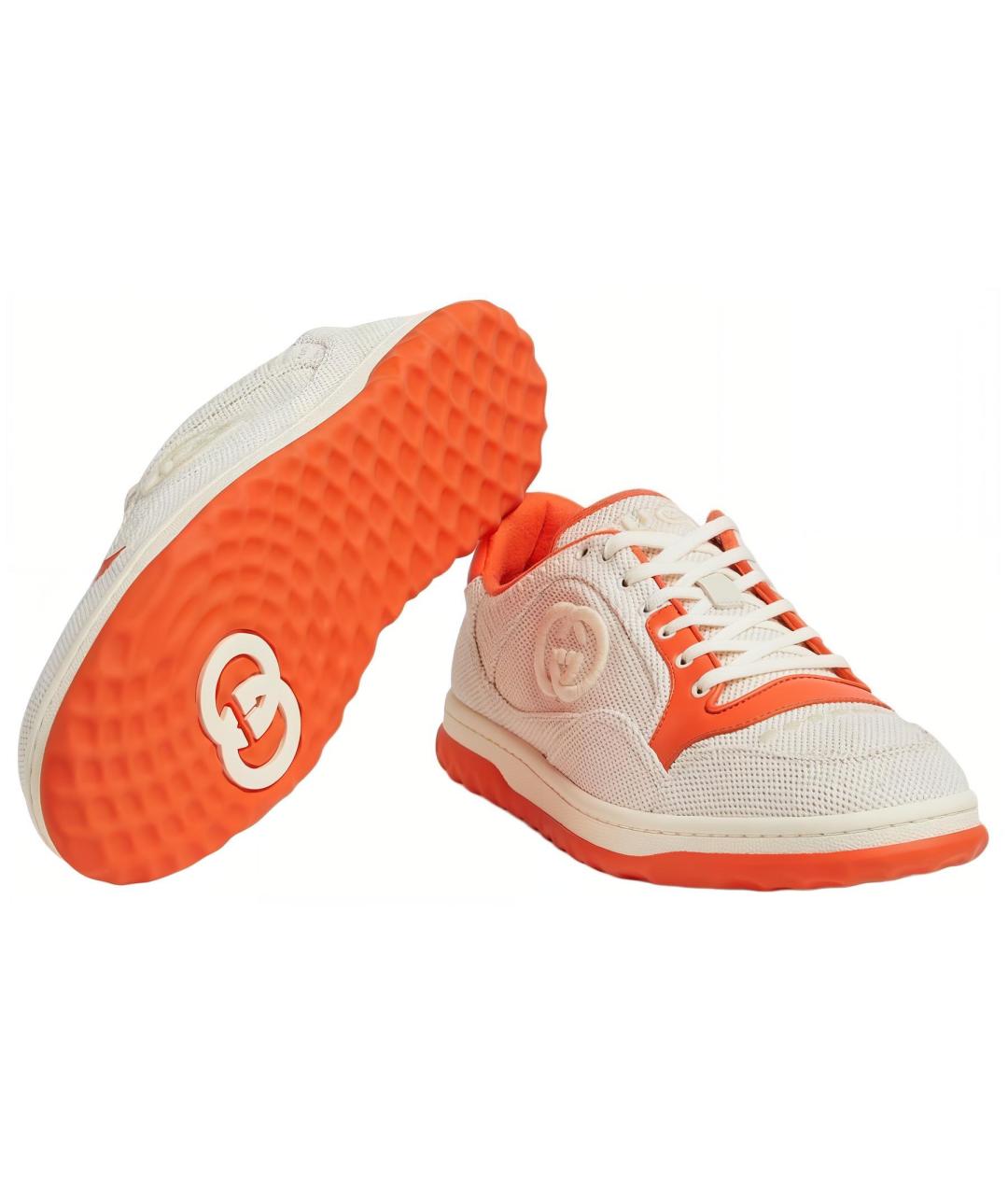 GUCCI Бежевые текстильные низкие кроссовки / кеды, фото 5