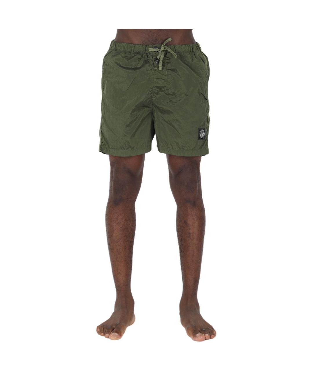 STONE ISLAND Зеленые шорты, фото 3