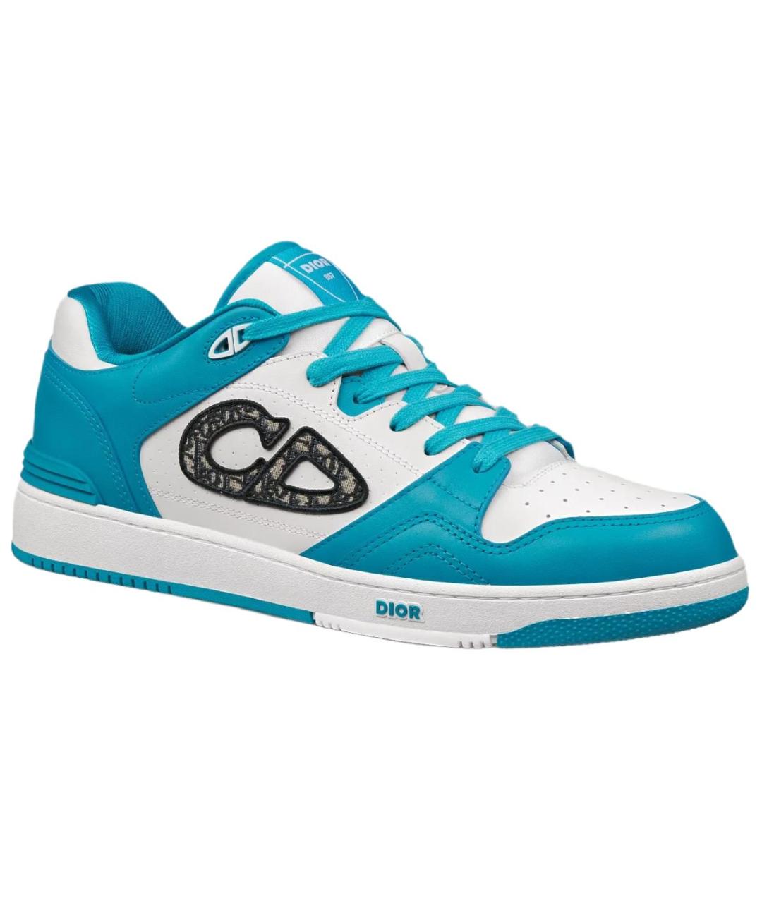 CHRISTIAN DIOR Голубые кожаные низкие кроссовки / кеды, фото 3