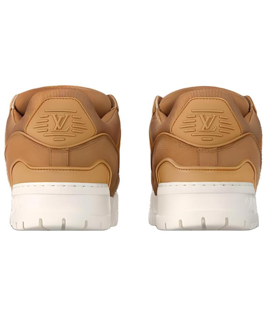 LOUIS VUITTON Коричневые кожаные высокие кроссовки / кеды, фото 5