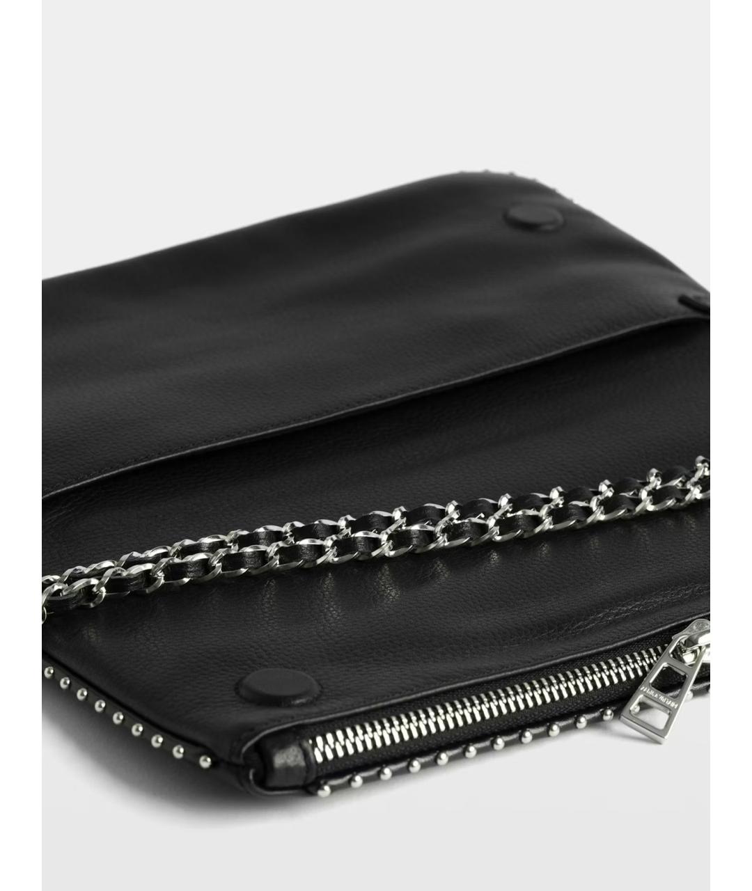 ZADIG & VOLTAIRE Черная кожаная сумка через плечо, фото 6